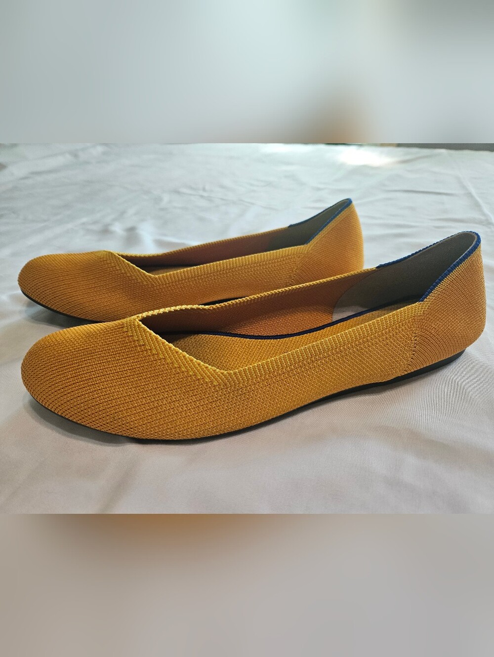 Rothys Womens W11 Lemondrop Ballet Flats Yellow Round Toe Shoes